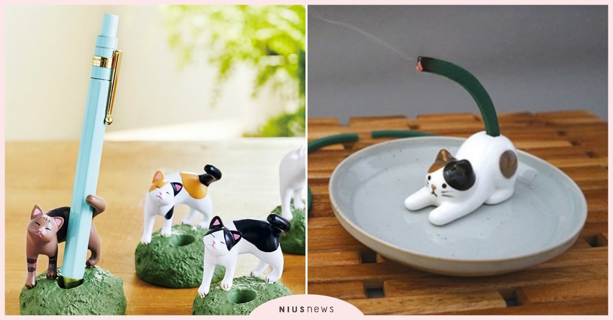 趕蚊子、放筆都交給主子！超可愛「貓咪撒嬌筆座＆蚊香座」登場療癒奴才心♡ 日本、felissimo、貓咪、筆座、撒嬌、蚊子、蚊香、尾巴、奴才、磨蹭、可愛