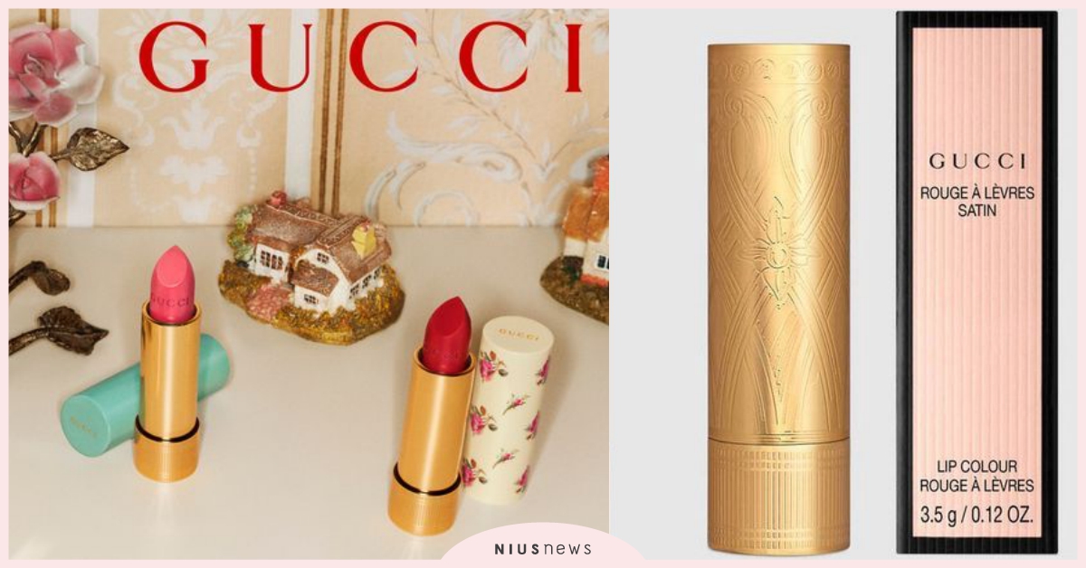 金管刻紋包裝好美！GUCCI首度推出58色唇膏，復古花紋外殼絕對要入手收藏 GUCCI、唇膏、精品唇膏、Alessandro Michele、Guccibeauty、PONY