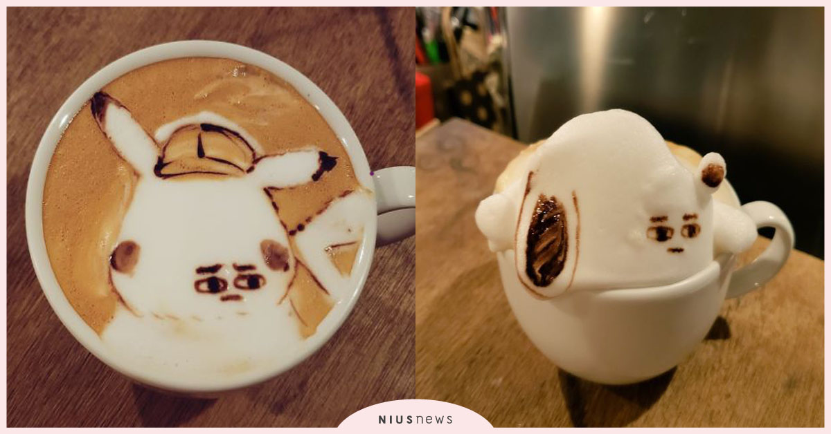 惡搞咖啡拉花！史努比、哆啦A夢表情崩壞超級反差萌～ 惡搞咖啡拉花、史努比、哆啦A夢、Hello Kitty、皮卡丘、美樂蒂