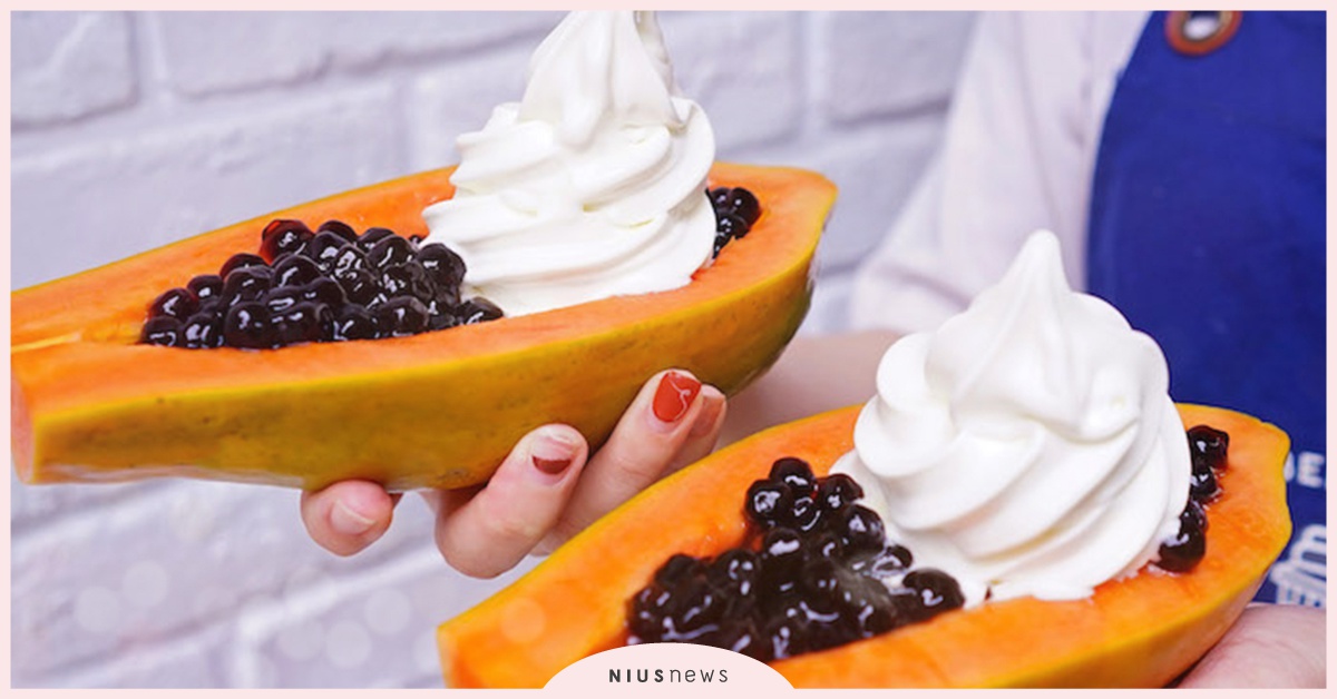 這不是木瓜籽？！台中金帛手製 「木瓜波霸鮮奶」吸睛限定組合HEN可以啊 台中、金帛手製、Kinber、木瓜波霸鮮奶、限定、生乳捲、夏日、消暑