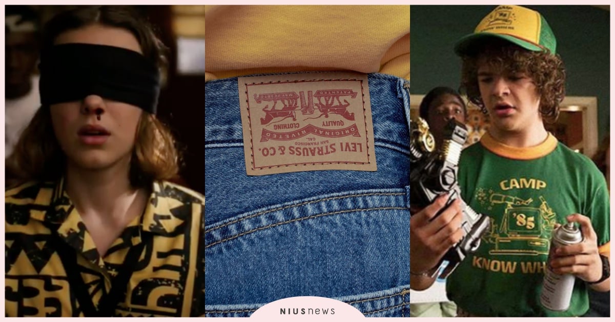 連皮標都顛倒！LEVI’S聯名《怪奇物語》打造戲服，男女主角身上穿的台灣買得到！ LEVI’S、怪奇物語、霍金斯鎮、米莉巴比布朗、NETFLEX