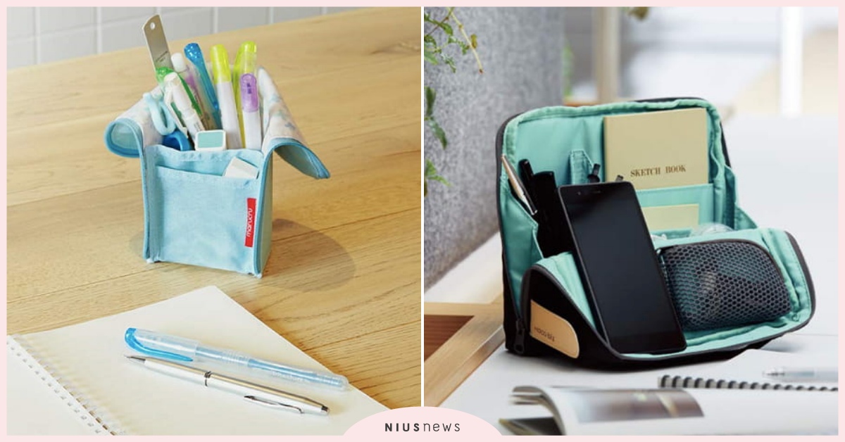 「筆筒式筆袋」在外也能輕鬆找到要用的文具！超便利「站立式」收納包推薦 剁手指小姐、買文具、筆筒、筆袋、站立式收納包