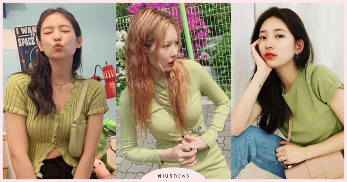 髒髒的綠其實不挑膚色！女神都換上「酪梨綠」，秀智、泫雅、Jennie這樣穿！ 穿搭、韓星、秀智、泫雅、Jennie、Lisa、酪梨綠、潮流、流行色