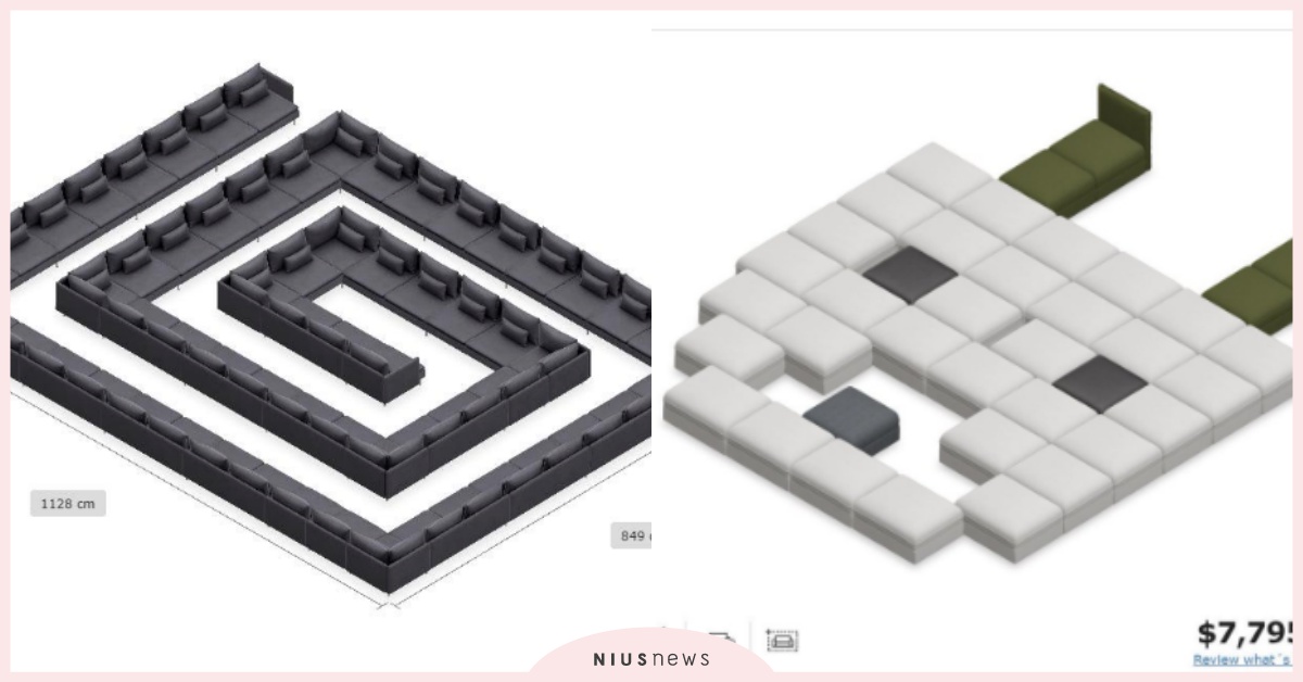 IKEA「訂製沙發」要被網友玩壞了！螺旋、ㄇ字型，只要開心訂製變萬里長城都可以！ IKEA、訂製沙發、傢俱、居家生活