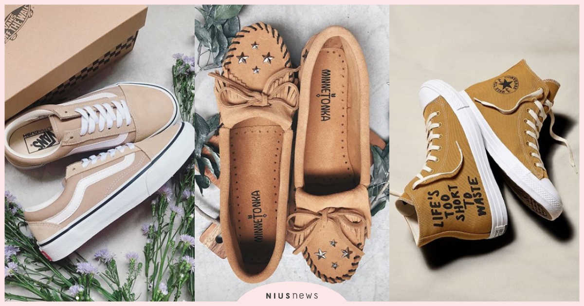 你要茶濃、還是奶多通通有！今年夏季是「奶茶色」的主場，帆布鞋、莫卡辛都來奶一波！ 奶茶色、帆布鞋、莫卡辛、VANS、Converse、Minnetonka