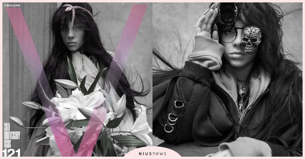 怪奇比莉為V雜誌拍攝20週年封面！詭譎又獵奇的風格超適合她！甚至找來菲董與她訪談 Billie Eilish、怪奇比莉、V Magazine、封面、菲董、Pharrell William