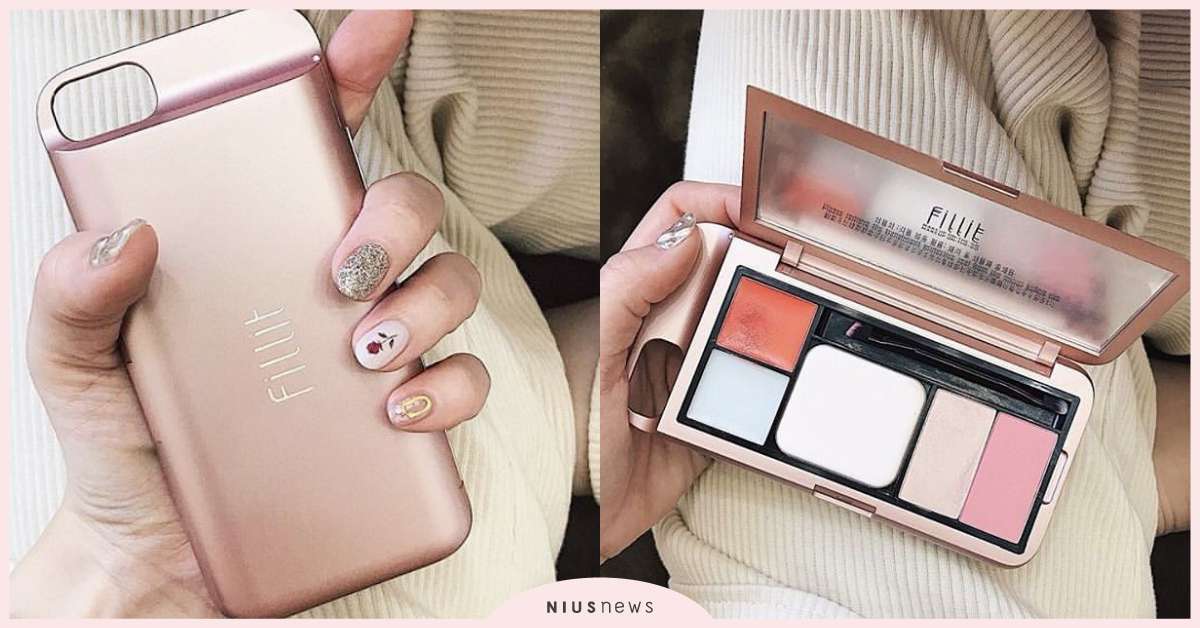 帶手機出門就能補妝！韓國超火紅「手機殼彩妝盤」，打開還有整面鏡子太貼心 彩妝手機殼、fillitbeauty、韓國、補妝、新鮮貨、懶人