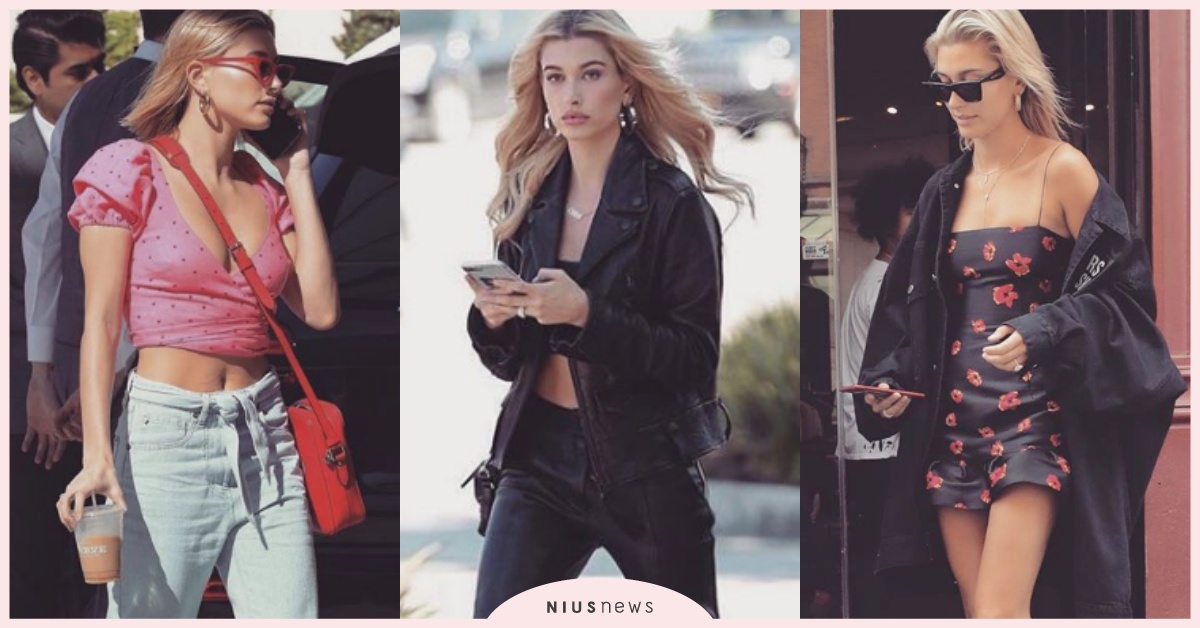 平口洋裝必須有！偷偷把小賈斯汀辣妻Hailey的「美式潮女」穿搭技巧學起來！ Hailey Bieber、海莉比伯、小賈斯汀、穿搭、shopbop