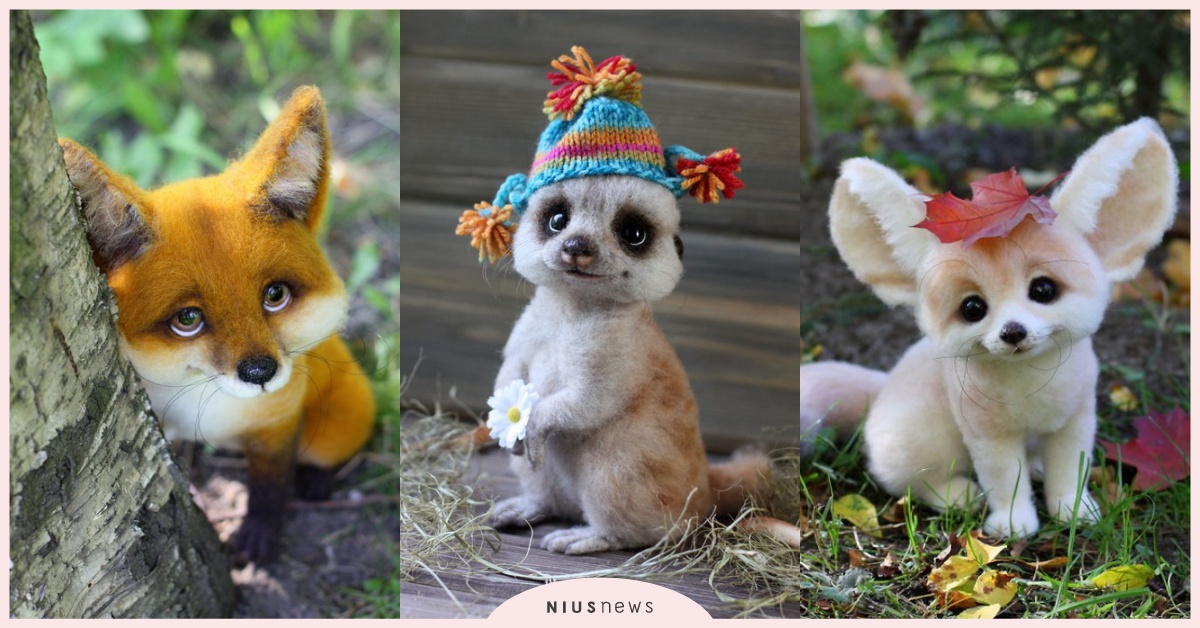 眼神無辜可愛又呆萌！俄國藝術家巧手之下誕生的超擬真羊毛氈動物！ 羊毛氈、俄國藝術家、Tatyana Barakova、動物、刺蝟、狐狸、巴哥犬、熊貓