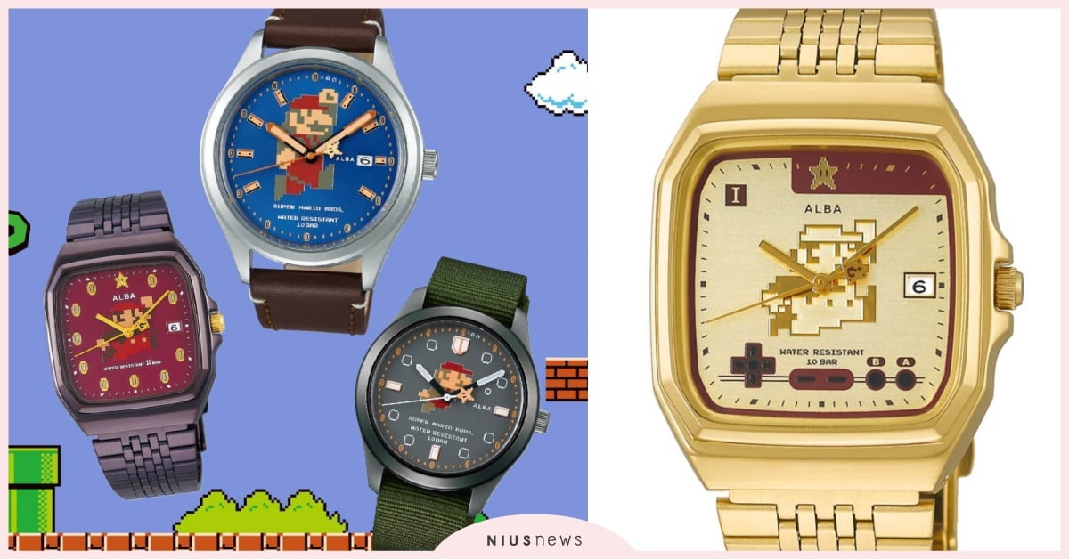 整支就是我的遊戲機！日牌把「超級瑪利歐」裝進錶裡，時針轉動就能吃金幣破關 超級瑪利歐錶、超級瑪利歐聯名、瑪利歐聯名、SEIKO、ALBA、手錶聯名