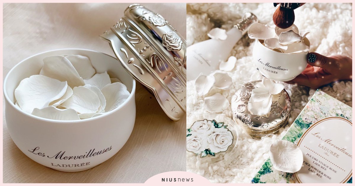 打開來還飄玫瑰香！LADURÉE推出「白玫瑰花瓣蜜粉」，立體浮雕粉盒有夠夢幻 LADREE、玫瑰花瓣、日本限定