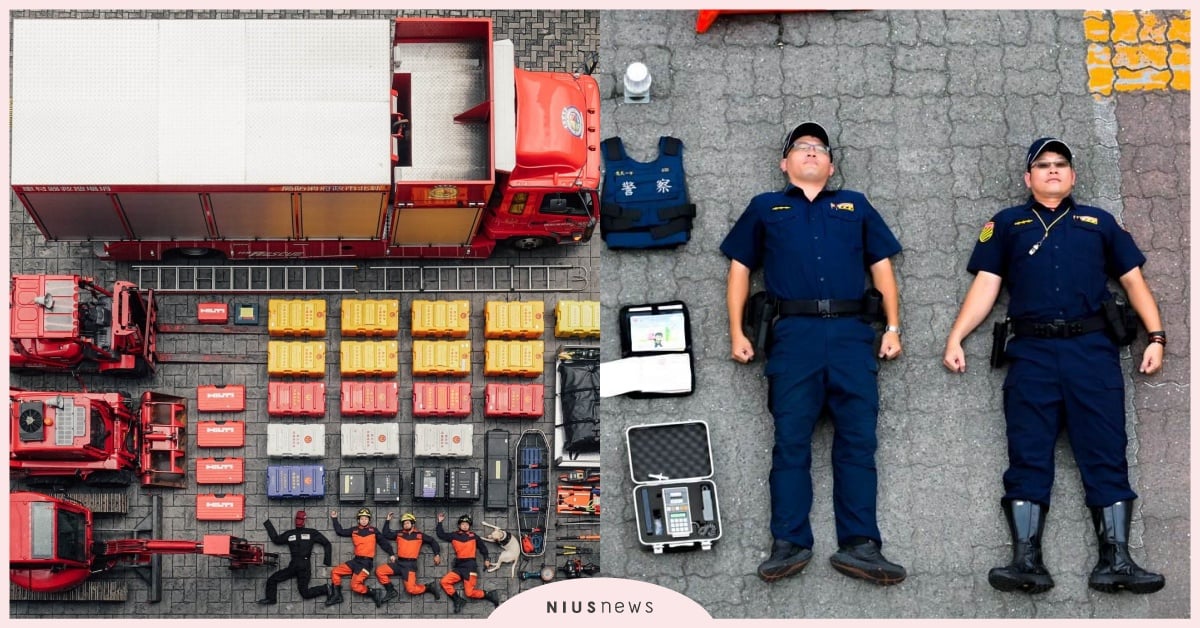 全球瘋玩Tetris Challenge！各國警消「模型開箱」，台中警察也太可愛 開箱、模型、攝影、警察、消防員