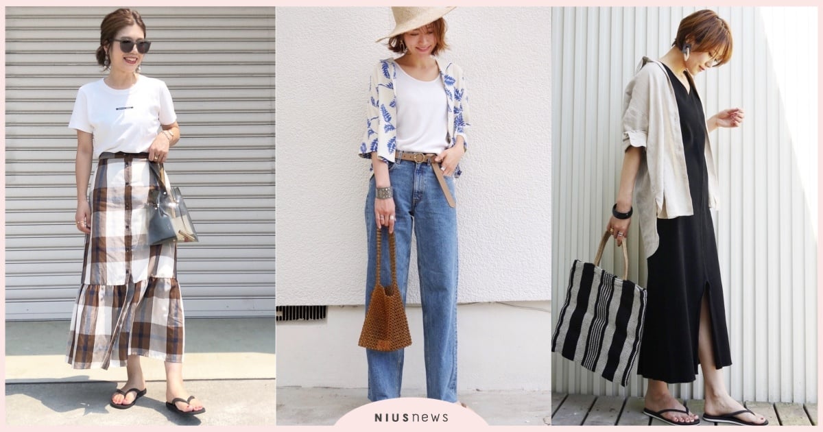 潮濕雨天最適合的慵懶時髦感！「人字拖穿搭」也許可以學日本女生這樣展演 