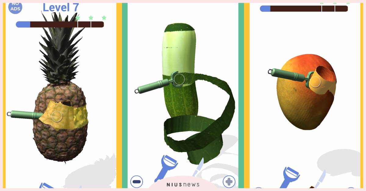 水果皮要削乾淨、皮要連成一條看了才舒服！免網路也能玩的舒壓手遊《我削皮超讚》 手遊、舒壓、我削皮超讚、削水果、i Peel Good