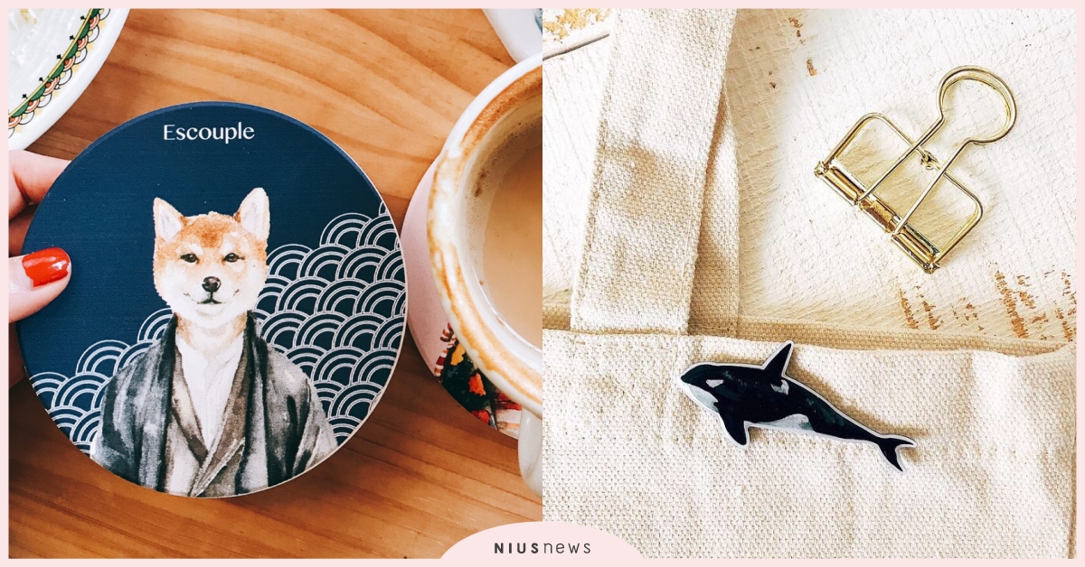 遇見超萌柴犬與長頸鹿咖啡師！插畫家「一氏夫婦」水彩畫中飽含對動物的愛與關懷！ 一氏夫婦、插畫、水彩、繪畫、杯墊、貼紙、紙膠帶、別針、粉色選物店、文具控