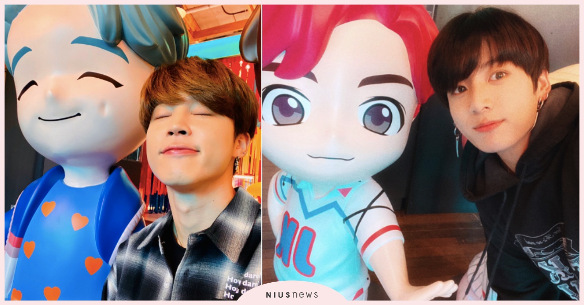 野生「防彈少年團」現身首爾快閃店，Jimin趁亂模仿RM公仔拍紀念照萌翻粉絲 防彈少年團、防彈、防彈少年團快閃店、BTS、HOUSE OF BTS、Jimin、RM