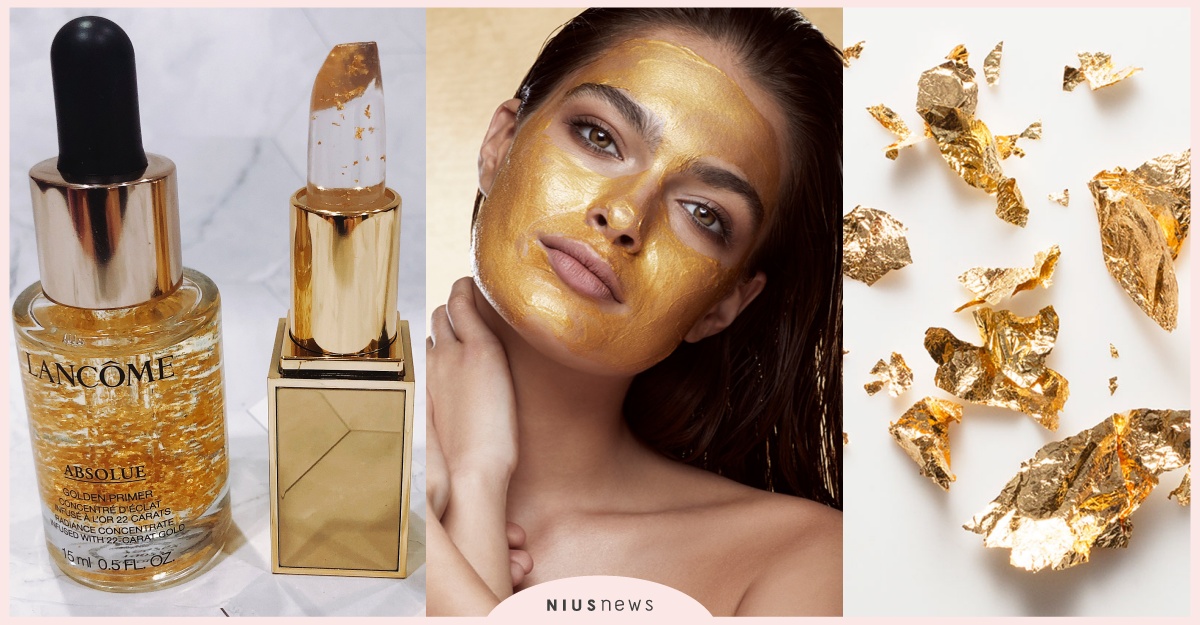 「黃金」不只保值還能美化膚質？！美容油、面膜、粉底、潤唇膏通通添「金」！ 金箔、22k金、24k金、黃金美容、美容油、