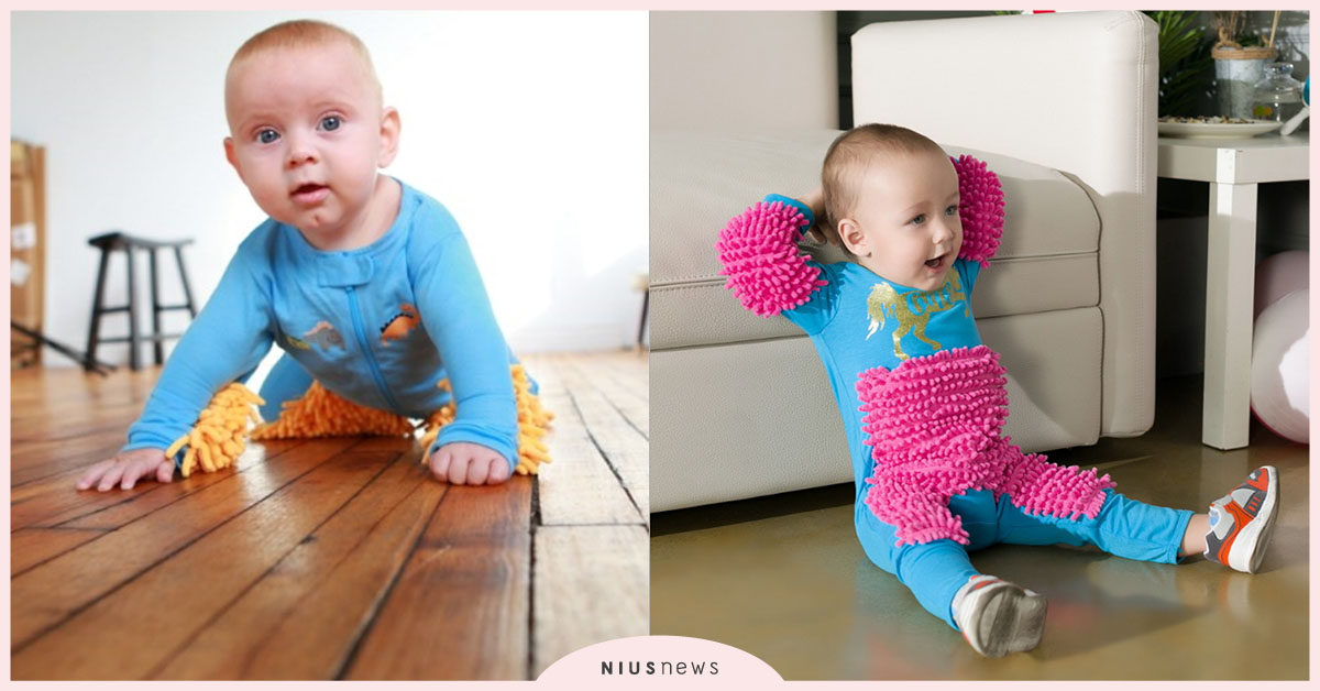 造福媽咪的諾貝爾獎發明！「嬰兒拖把衣」邊爬邊拖地一舉兩得 親子妞、嬰兒、衣服、時尚、嬰兒拖把衣