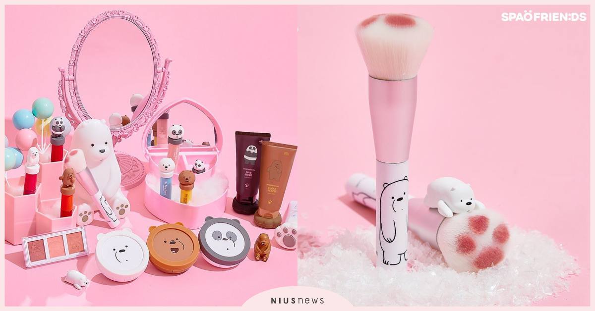 熊腳印腮紅刷太Q！SPAO聯手 《熊熊遇見你》推出限定美妝，軟萌包裝讓人心融化 SPAO、聯名彩妝、韓國限定、熊熊遇見你