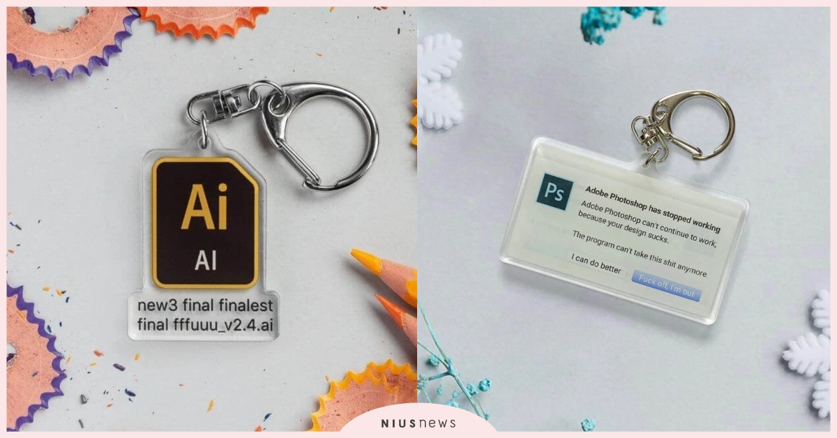 設計人的痛！Adobe軟體立體化吊飾檔名超有梗，網友：根本設計師每日心聲！ Creativkeys、AODBE、Photoshop、Illustrator、Premeire