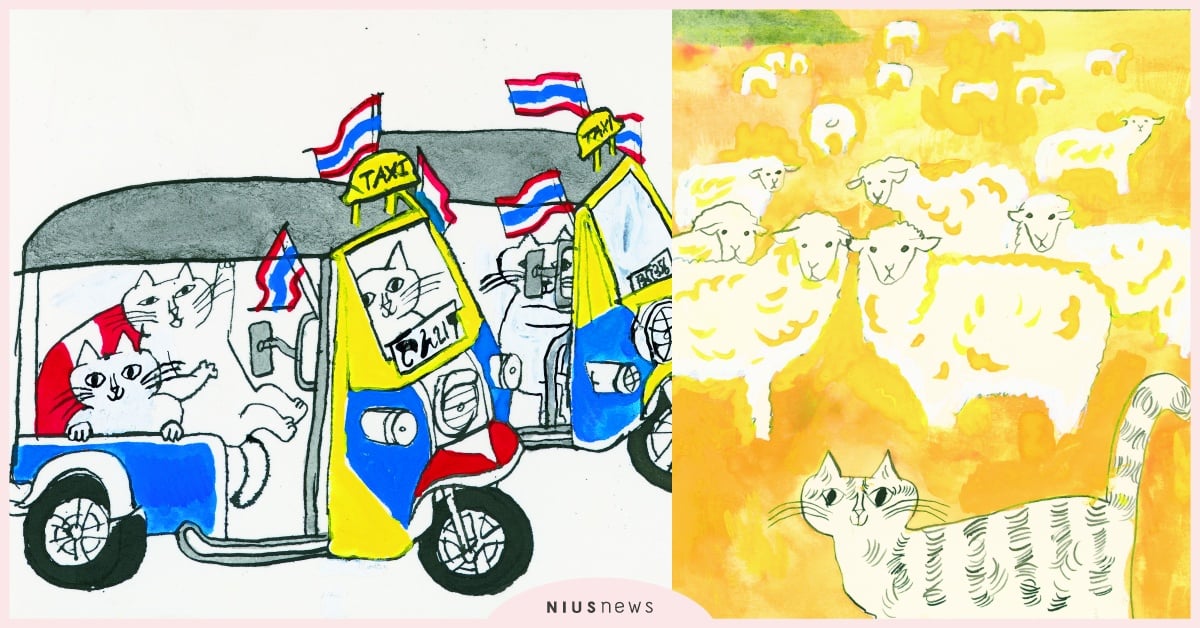 貓咪開泰國嘟嘟車會發生什麼事？中西直子「貓遊世界圖繪日記」公開貓咪出國旅遊的秘辛 貓咪、中西直子、365天明天去哪個國家喵、插畫、書摘、讀讀書