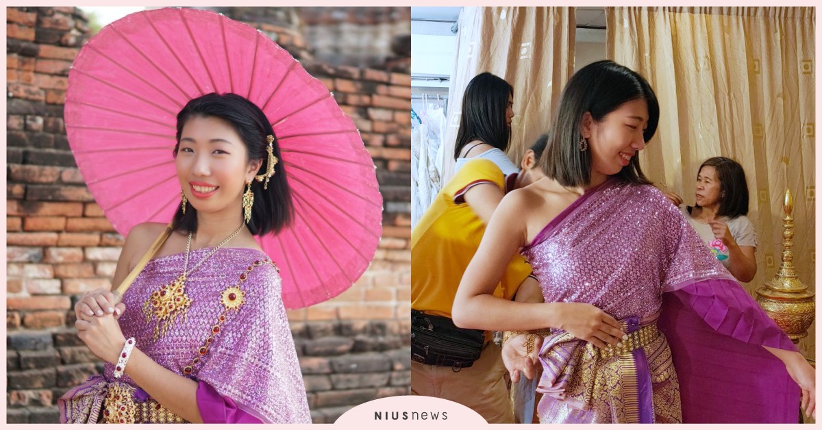 泰式傳統服裝體驗！沒穿過泰服別說來過大城，成為水晶晶穿越時空進入泰國古都 泰國、泰國愛玩妞、泰國旅遊、曼谷、大城