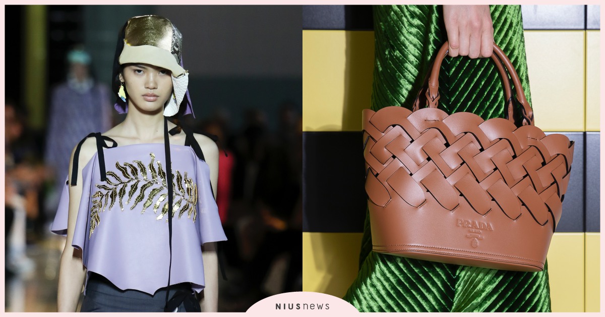 Prada2020春夏服裝趨勢！「綁繩、植物、編織」元素是必備！ Prada、春夏趨勢、流行、時尚、穿搭