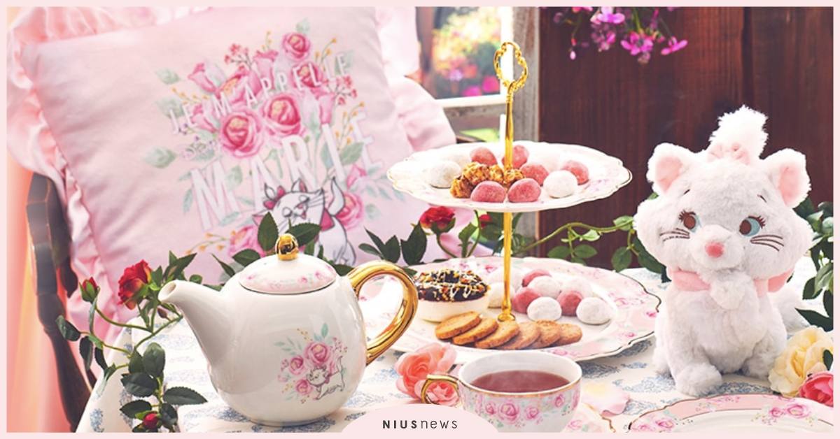 日本迪士尼商店「瑪麗貓×玫瑰花週邊」浪漫登場！超粉嫩抱枕＆茶具優雅少女要擁有 日本、迪士尼商店、瑪麗貓、貓日、貓兒歷險記
