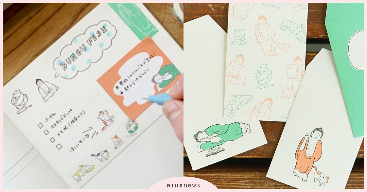 佛系療癒又出招！「大佛與貓咪的悠閒時光」文具登場，驚見貓星人亂入佛家聖地！ 佛系、文具、大佛、貓咪、日本、文具控