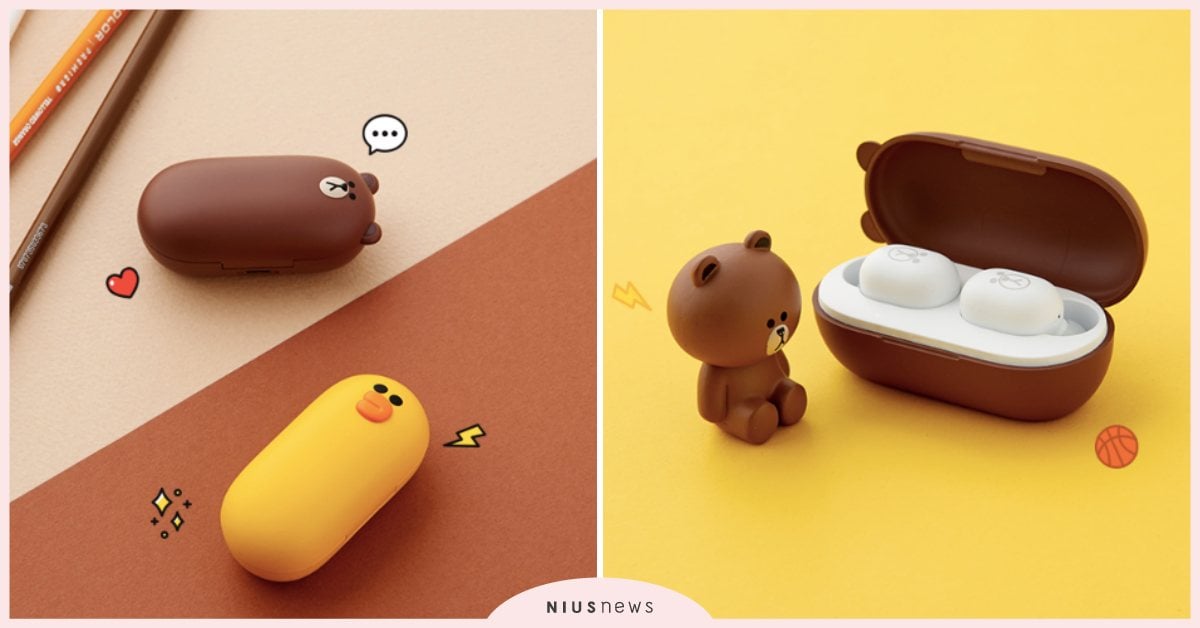 LINE FRIENDS「無線耳機」超萌登場！充電盒有熊大耳朵、莎莉厚唇好欠摸 LINE FRIENDS、藍牙無線耳機、無線耳機、熊大、莎莉