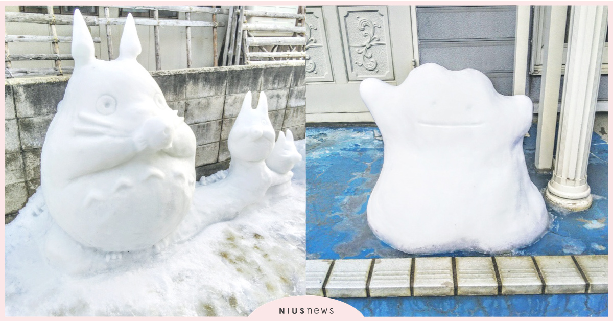 大師級藝術！日本「堆雪人高手」出沒民間，寶可夢、龍貓、角落小夥伴通通難不倒！ 日本、mokomoko、堆雪人、雪雕、藝術、寶可夢、龍貓、角落小夥伴、哥吉拉、胖丁、小火龍、百變怪、星際大戰