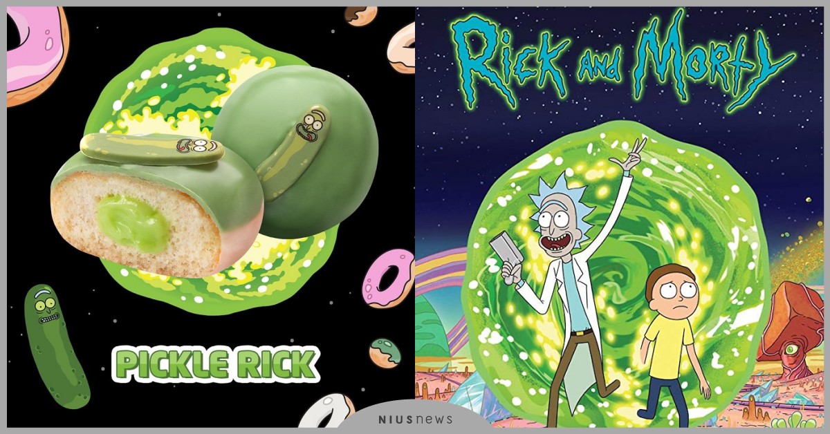 Krispy Kreme ×《瑞克和莫蒂》超ㄎㄧㄤ聯名！醃黃瓜甜甜圈妞妞敢吃嗎？ Krispy Kreme、Rick Aad Morty、瑞克和莫蒂、美劇、成人卡通、醃黃瓜瑞克、Pickle Rick、Fleeb Juice、Pringles、Netflix、劇集