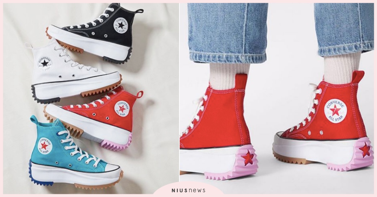 Converse大缺貨的鋸齒厚底鞋解鎖2新色！「甜心紅&溫柔藍」一開賣韓妞搶爆 Converse、Converse鋸齒厚底鞋、Converse聯名厚底、Run Star Hike、Run Star Hike藍色
