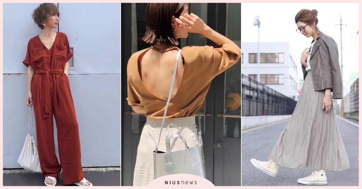 夏季日妞穿搭時尚趨勢語錄，立馬讀懂4個關鍵字 夏天必買元素、日本、連身工作服、不規則皺褶、背面開襟上衣、粉色系