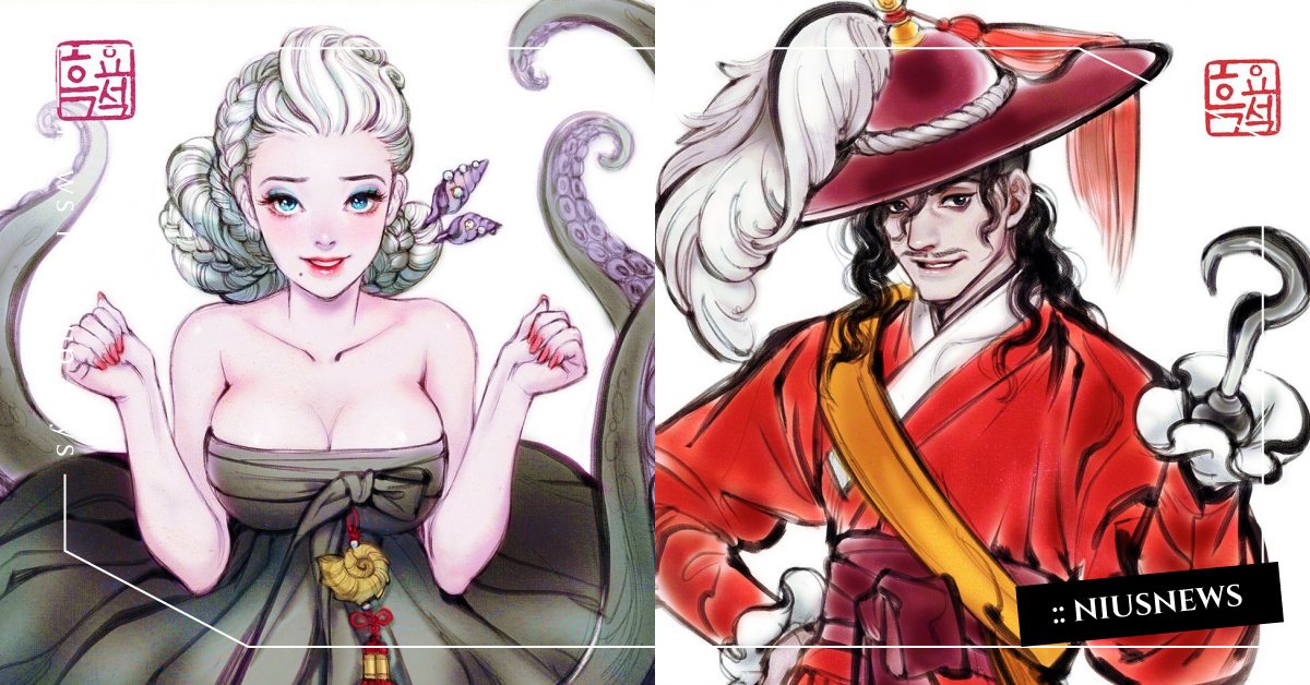 韓服版「迪士尼反派角色」顏值暴增！烏蘇拉變性感女神、虎克船長＆刀疤帥帥惹人愛 迪士尼、反派、烏蘇拉、庫伊拉、壞皇后