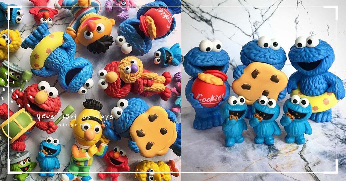 芝麻街ELMO、Cookie Monster扭蛋、公仔淘氣登場！｜打翻玩具箱 扭蛋、芝麻街、餅乾怪獸、ELMO、盒玩、盒抽、玩具、公仔