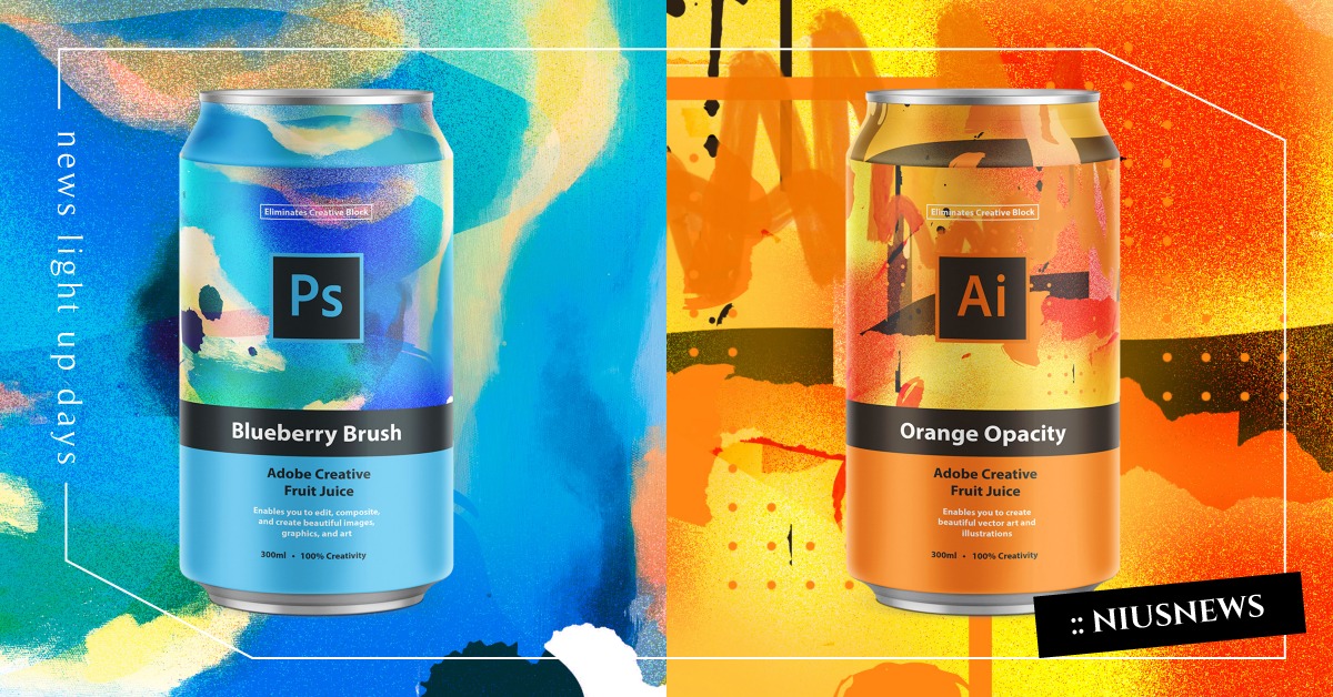 喝下滿滿靈感！Adobe軟體巧變繽紛飲料外包裝，百分之百創意成分設計人必備！ Adobe、Studio—JQ ∆、英國、設計、Photoshop、Illustrator、Premeire、After Effect、包裝設計、藝術