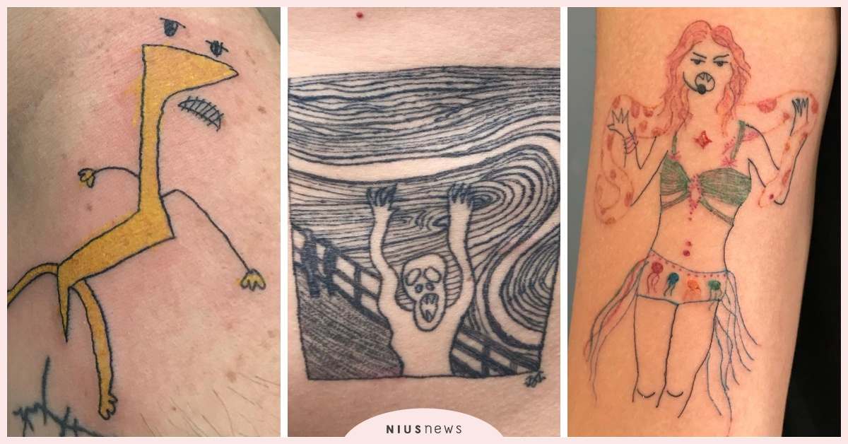 看起來像亂畫客人卻超愛？不會畫圖刺青師預約竟從年頭排到年尾 Helen Fernandes、malfeitona、巴西刺青師、海倫、醜刺青