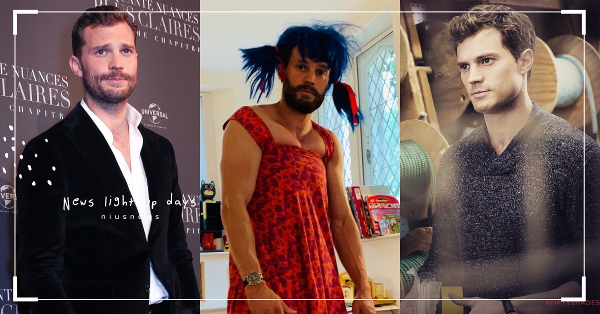 性感誘人「格雷總裁」一秒崩壞，傑米道南為愛女樂扮「爆乳雙馬尾珍妮」？ 傑米道南、格雷總裁、Jamie Dornan、格雷的五十道陰影、家庭