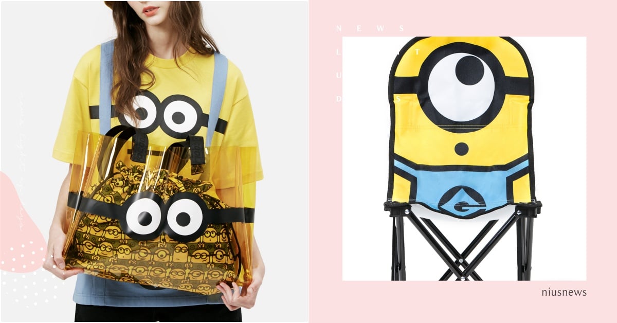 吊帶褲複製穿上，:CHOCOOLATE聯名小小兵黑化啦！扛走整隻小黃人海灘椅 小小兵聯名、: CHOCOOLATE聯名、小小兵服飾、小小兵海灘椅、小小兵包