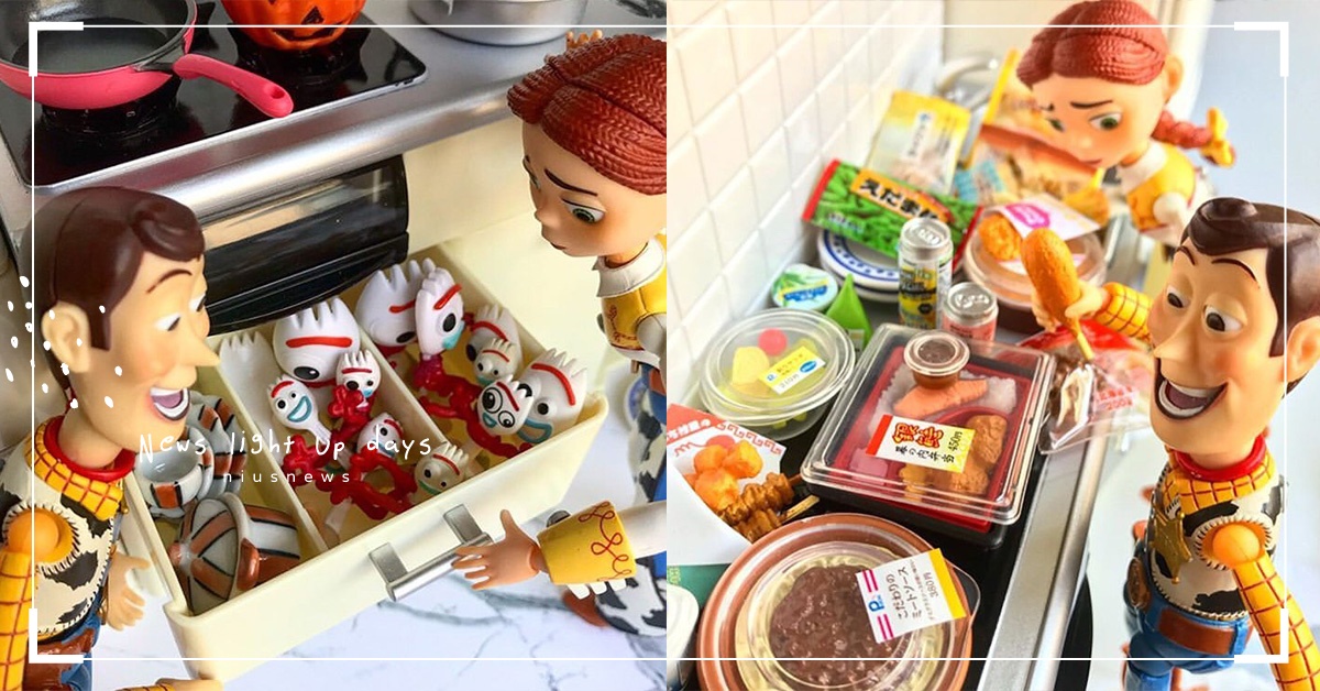 胡迪與翠絲的煮飯日常，滿滿的「微波食品」開箱！｜打翻玩具箱 玩具總動員4、叉奇、胡迪翠絲、扭蛋、公仔、玩具