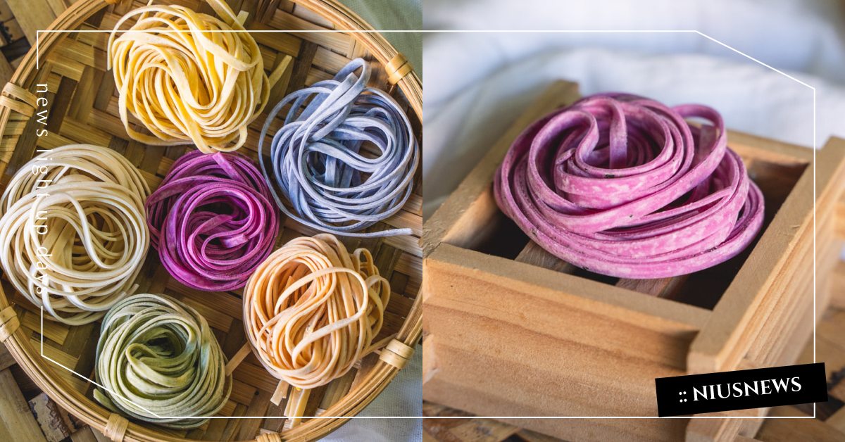 超夢幻七彩麵條！雲林土庫「萬源製麵舖」嚴選火龍果＆聖女番茄，千里迢迢只為這一味 雲林百選、土庫伴手禮、雲林必買、手工麵、日曬麵、彩色麵、菠菜麵、南瓜麵、火龍果麵、蝶豆花麵、番茄麵