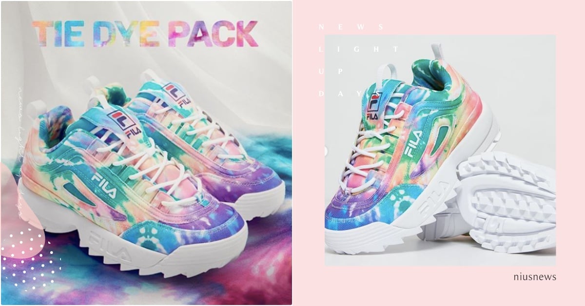 FILA爆款鋸齒老爹鞋推絕美新色！史上最華麗「仙境暈染版」韓妞暴動，穿上走彩虹路 鋸齒老爹鞋、FILA老爹鞋新色、暈染老爹鞋、暈染鞋、厚底鞋、韓國老爹鞋