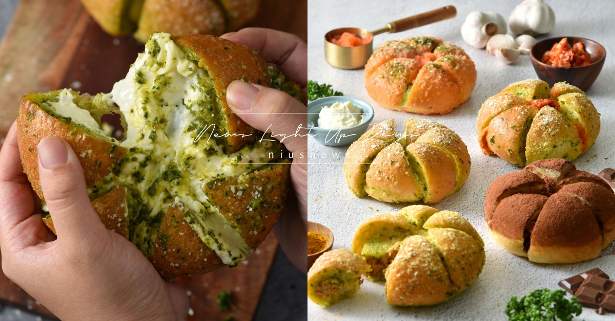 韓國爆紅「爆漿酸乳酪裝蒜包」全新4款口味！韓式泡菜和明太子只要銅板價 布里王子の麵包廚房、爆漿酸乳酪裝蒜包、酸乳酪印度雞肉咖哩、酸乳酪韓式泡菜、酸乳酪明太子、巧克力卡士達