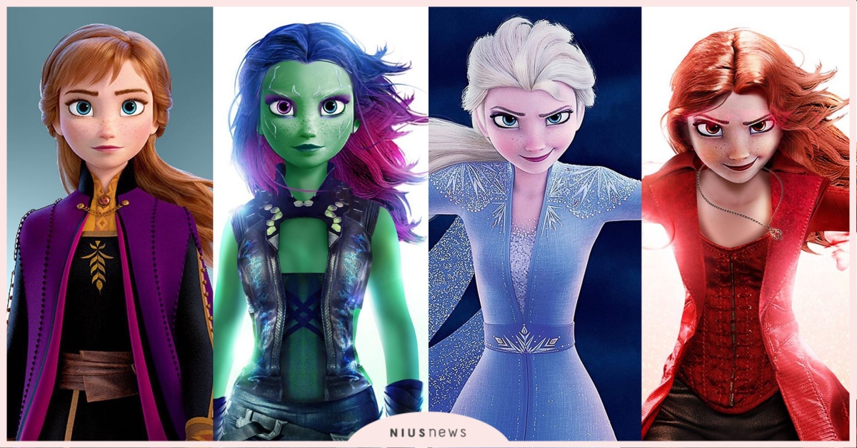 公主變身超級英雄！安娜版黑寡婦、艾莎是驚奇隊長，網友：「當緋紅女巫也適合！」 電影、迪士尼、漫威、冰雪奇緣、黑寡婦、安娜、艾莎、超級英雄