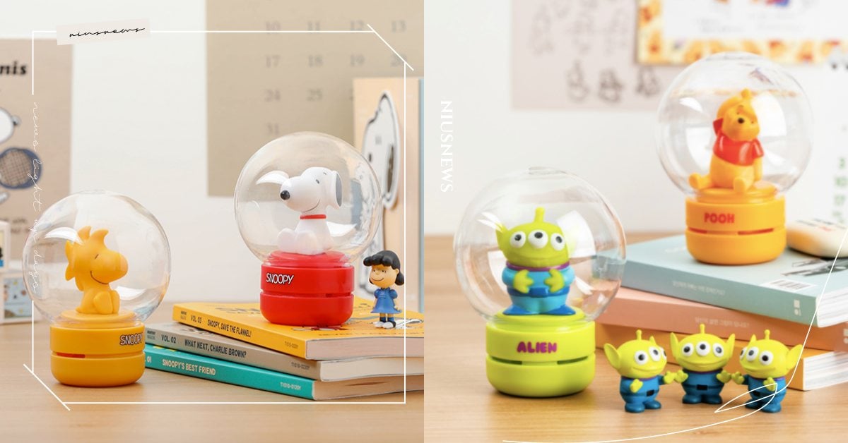 韓國10×10推史努比＆迪士尼泡泡小夜燈！小熊維尼、三眼怪用萌樣療癒粉絲每一天 韓國、10×10、史努比、糊塗他客、迪士尼、小熊維尼、小夜燈