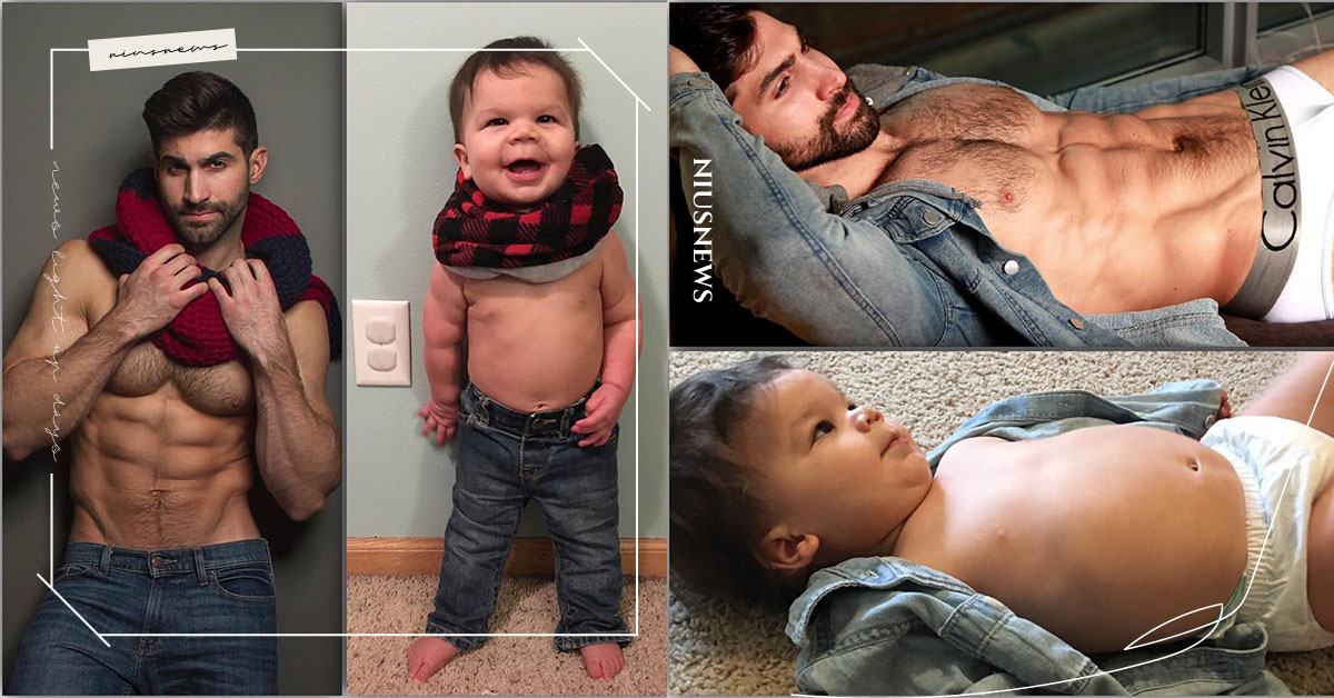 八塊肌vs一塊肌！「療癒＋肉慾」一次滿足的IG@babyandthebody 媽媽妞、babyandthebody、Augie and Aris、療癒、肉慾、男模、寶寶、正太、育兒教養、親子穿搭