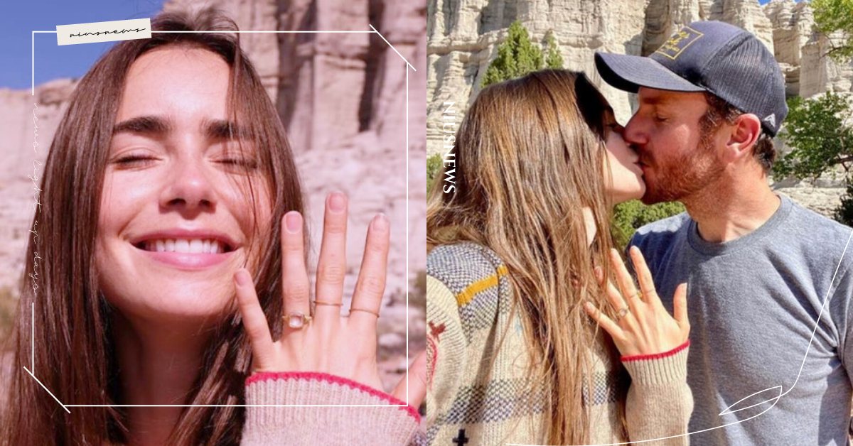 莉莉柯林斯曬大鑽戒宣布訂婚！帥導演男友山谷浪漫下跪，女神甜喊「等你一輩子了」！ 莉莉柯林斯、訂婚、鑽戒、查理麥克道維爾