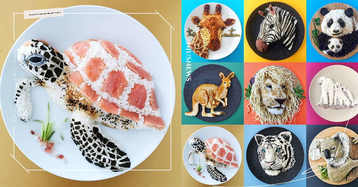生魚片＋白飯＋海苔就能變出「海龜」上菜？不走可愛卡通路線的「超擬真擺盤藝術」！ 擬真、食物、便當、動物、藝術品、demealprepper