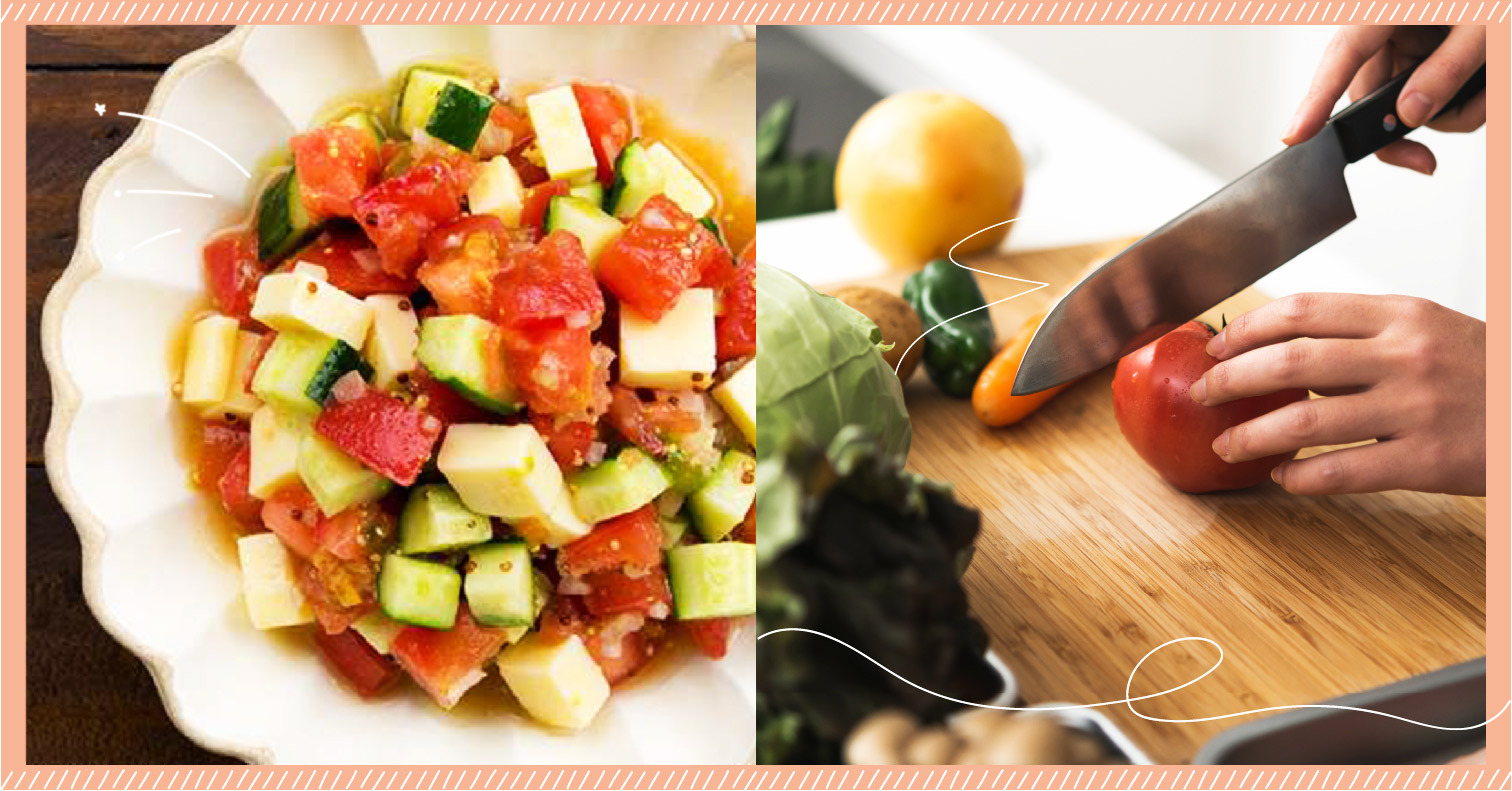 10分鐘快速食譜！番茄小黃瓜芥末醬沙拉：2個步驟補充鈣質、茄紅素 健康、常備菜、減肥、營養師推薦、家常菜